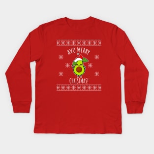 Avo Merry Christmas Kids Long Sleeve T-Shirt